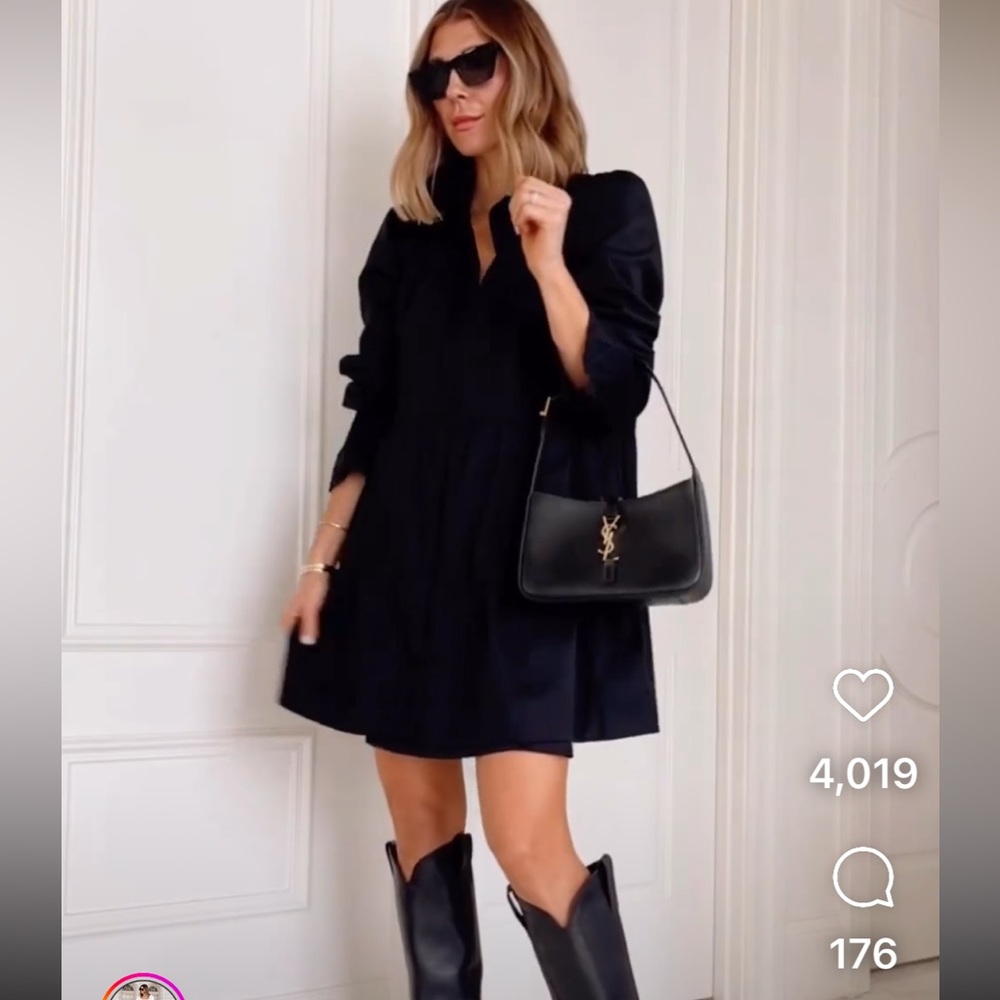 WAYF Black Tiered Mini Dress
